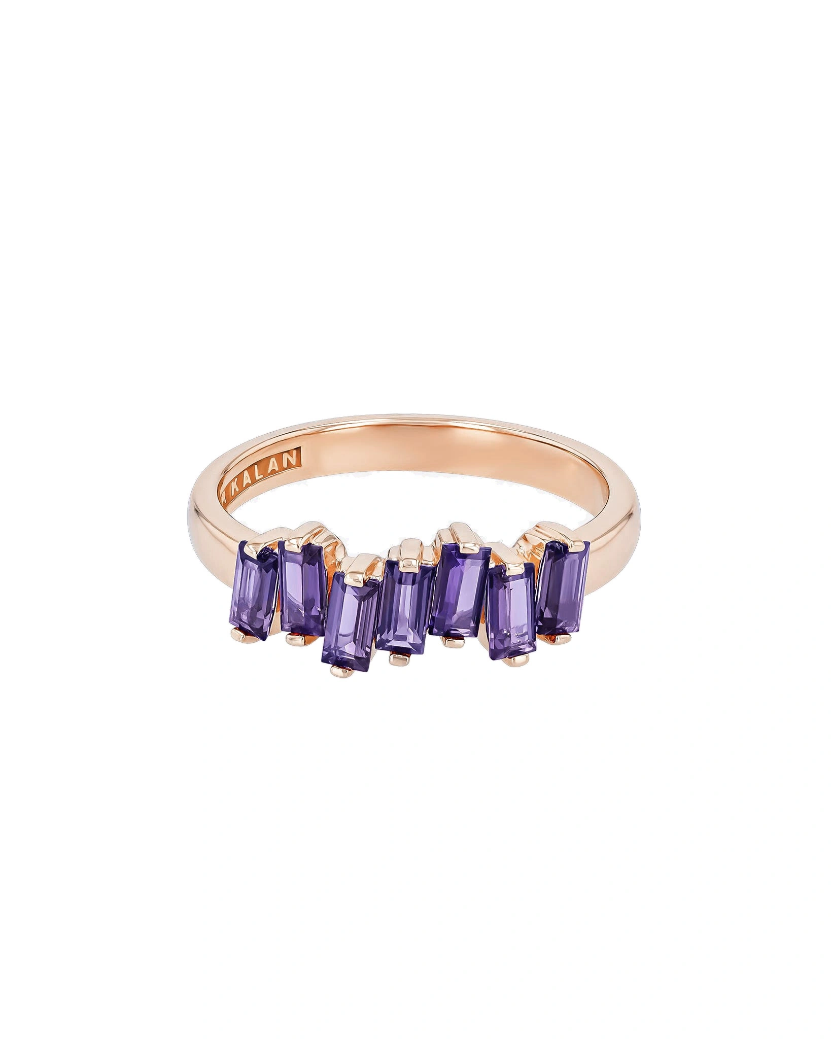 Suzanne Kalan Amalfi Iolite Half Band in 14K Rose Gold Suzanne Kalan Amalfi Iolite Half Band in 14K Rose Gold | Fine Rings | Coveti