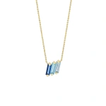 Suzanne Kalan Amalfi Midi Dark Blue Ombre Pendant in 14K Yellow Gold | Fine Necklaces | Coveti