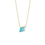 Suzanne Kalan Amalfi Midi Pendant in 14K Yellow Gold, Light Blue Ombre | Fine Necklaces | Coveti
