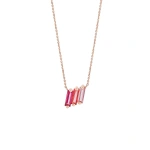 Suzanne Kalan Amalfi Midi Red Ombre Pendant in 14K Rose Gold | Fine Necklaces | Coveti