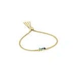 Suzanne Kalan Amalfi Mini Burst Dark Blue Mix Pulley Bracelet in 14K Yellow Gold | Fine Bracelets | Coveti