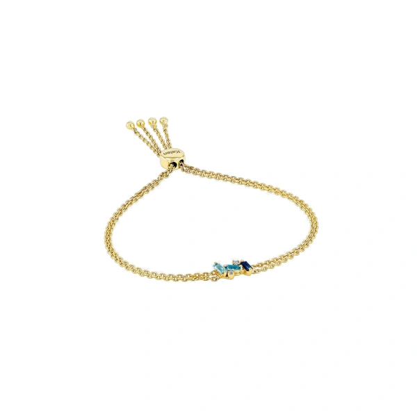 Amalfi Mini Burst Dark Blue Mix Pulley Bracelet in 14K Yellow Gold