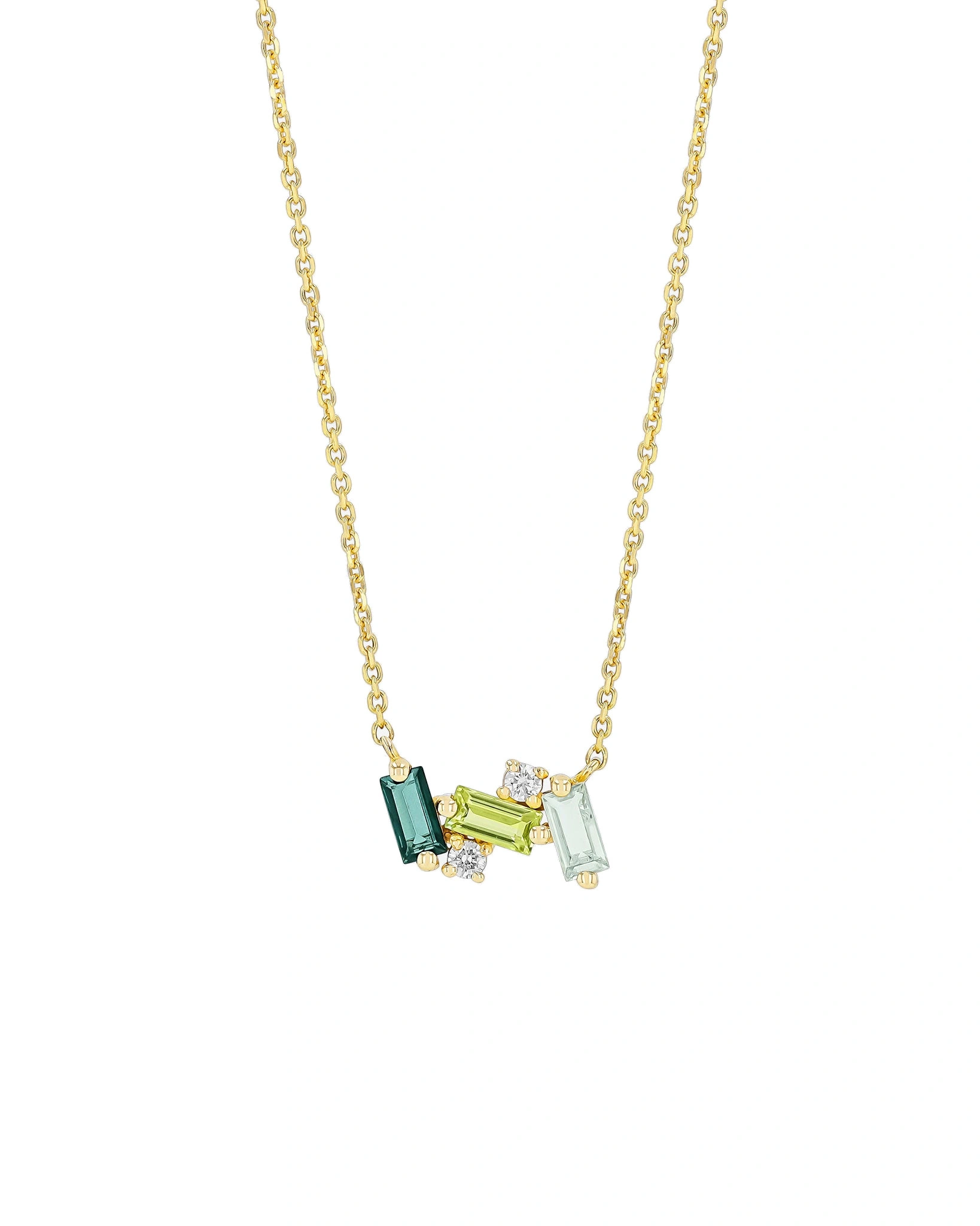 Suzanne Kalan Amalfi Mini Burst Pendant in 14K Yellow Gold, Green Ombre Suzanne Kalan Amalfi Mini Burst Pendant in 14K Yellow Gold, Green Ombre | Fine Necklaces | Coveti
