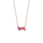 Suzanne Kalan Amalfi Mini Burst Red Ombre Pendant in 14K Rose Gold | Fine Necklaces | Coveti