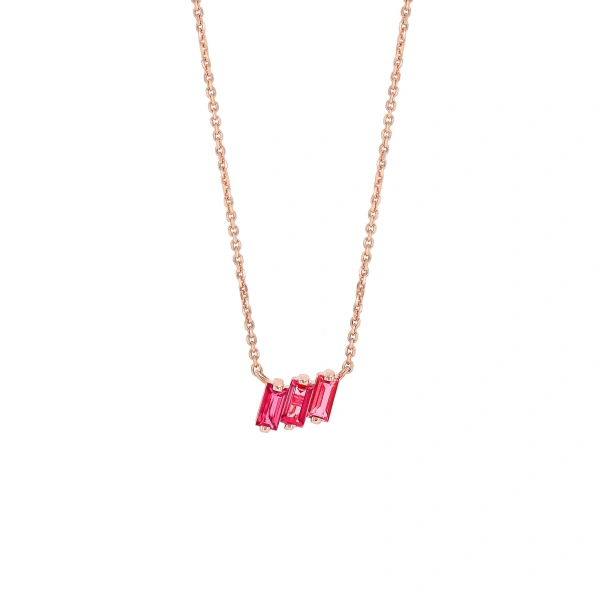 Suzanne Kalan Amalfi Mini Pendant in 14K Rose Gold, Pink Topaz | Fine Necklaces | Coveti