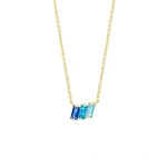 Suzanne Kalan Amalfi Mini Pendant in 14K Yellow Gold, Blue Ombre | Fine Necklaces | Coveti