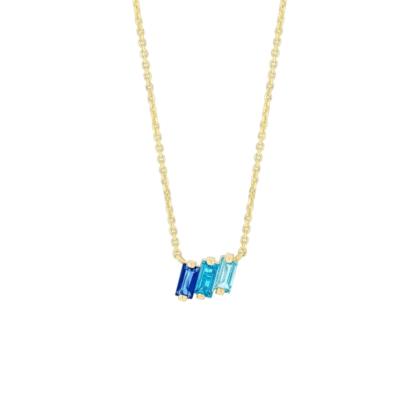 Amalfi Mini Pendant in 14K Yellow Gold, Blue Ombre