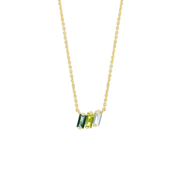 Suzanne Kalan Amalfi Mini Pendant in 14K Yellow Gold, Green Ombre | Fine Necklaces | Coveti