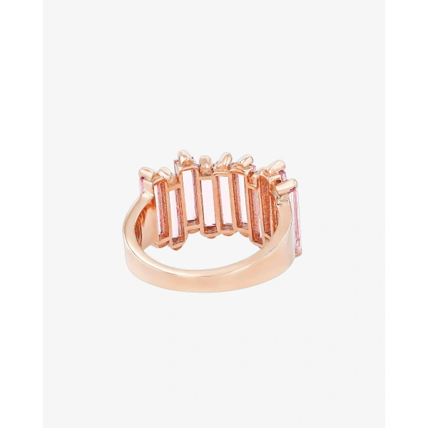 Suzanne Kalan Amalfi Morganite Topaz Stacker Half Band in 14K Rose Gold | Fine Rings | Coveti