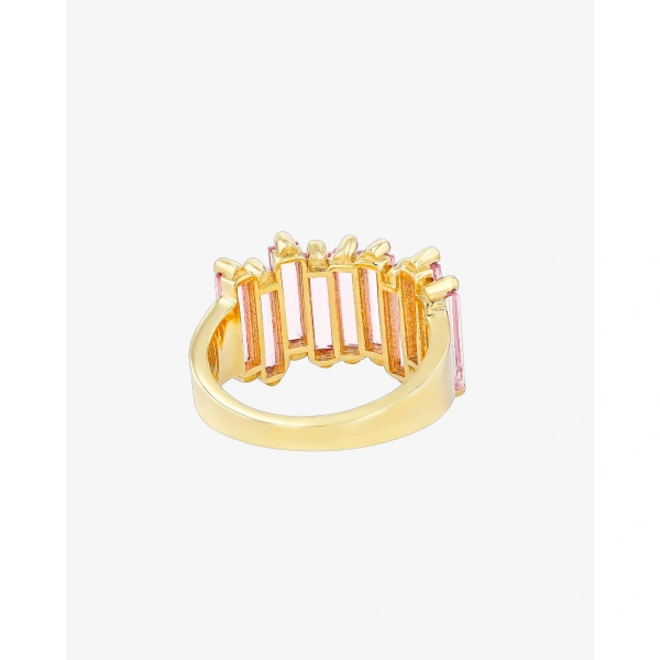 Suzanne Kalan Amalfi Morganite Topaz Stacker Half Band in 14K Rose Gold | Fine Rings | Coveti