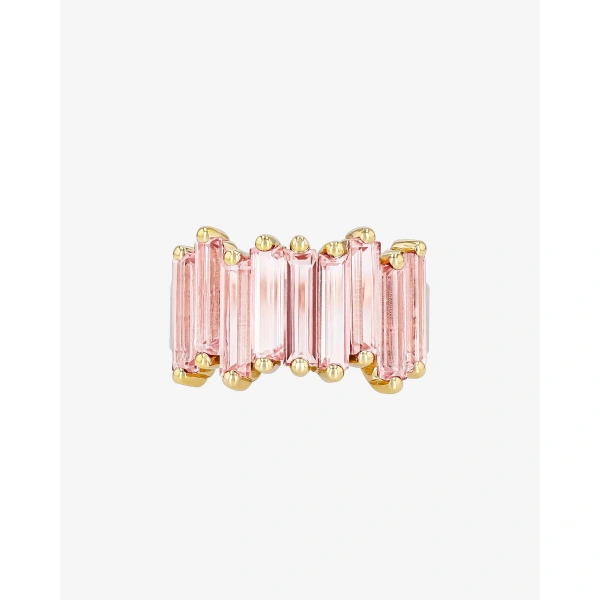 Suzanne Kalan Amalfi Morganite Topaz Stacker Half Band in 14K Yellow Gold | Fine Rings | Coveti