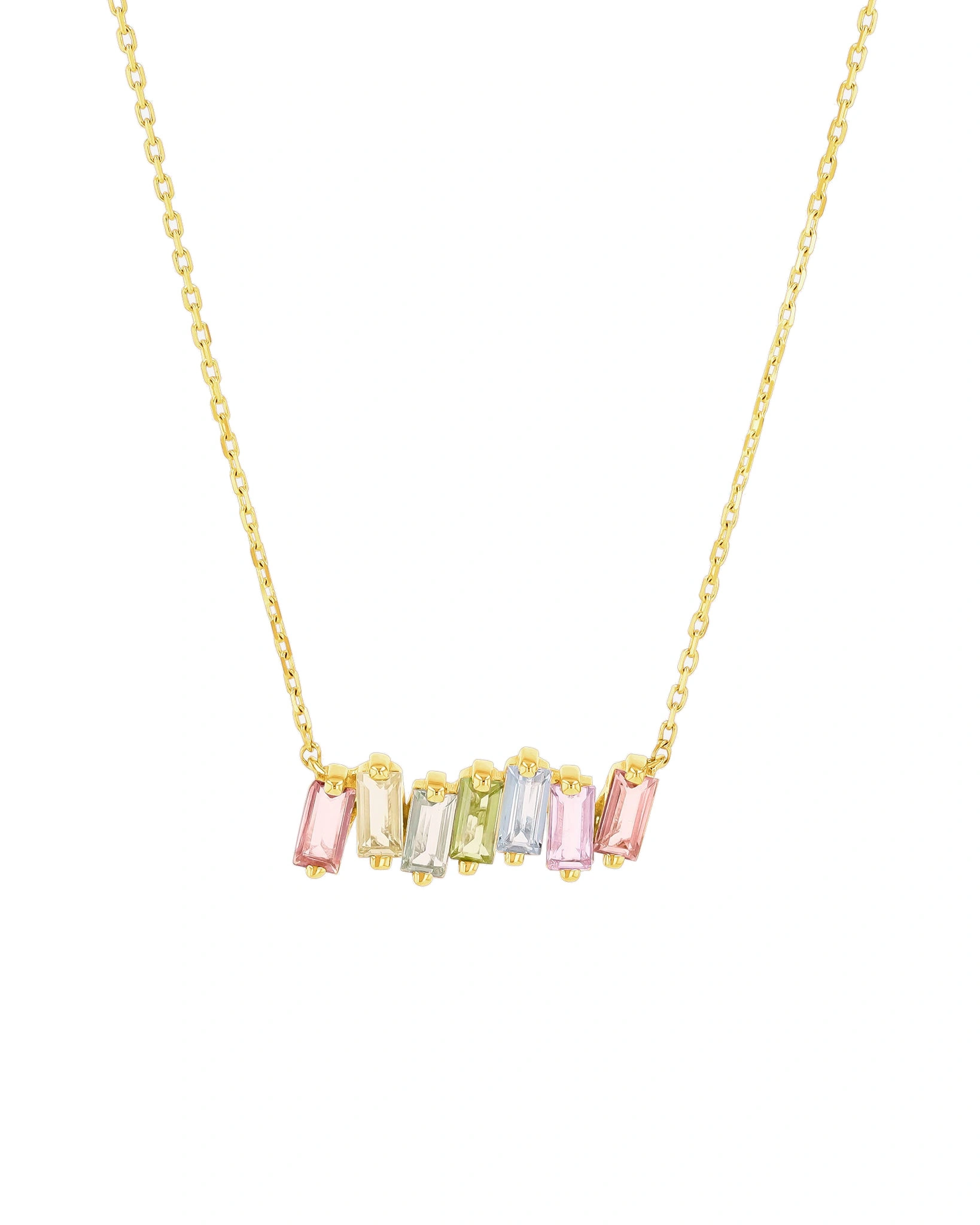 Suzanne Kalan Amalfi Pastel Bar Pendant in 14K Yellow Gold Suzanne Kalan Amalfi Pastel Bar Pendant in 14K Yellow Gold | Fine Necklaces | Coveti