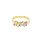 Suzanne Kalan Amalfi Pastel Half Band in 14K Yellow Gold | Fine Rings | Coveti