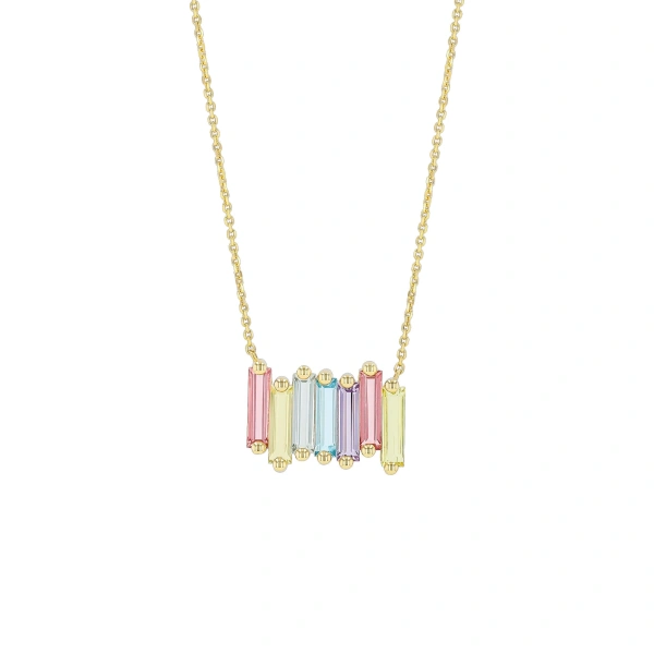 Suzanne Kalan Amalfi Pastel Stacker Pendant in 14K Yellow Gold | Fine Necklaces | Coveti