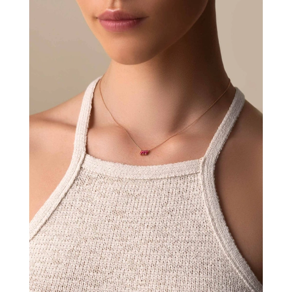 Suzanne Kalan Amalfi Pink Topaz Mini Pendant in 14K Rose Gold | Fine Necklaces | Coveti