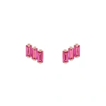 Suzanne Kalan Amalfi Pink Topaz Studs in 14K Rose Gold | Fine Earrings | Coveti