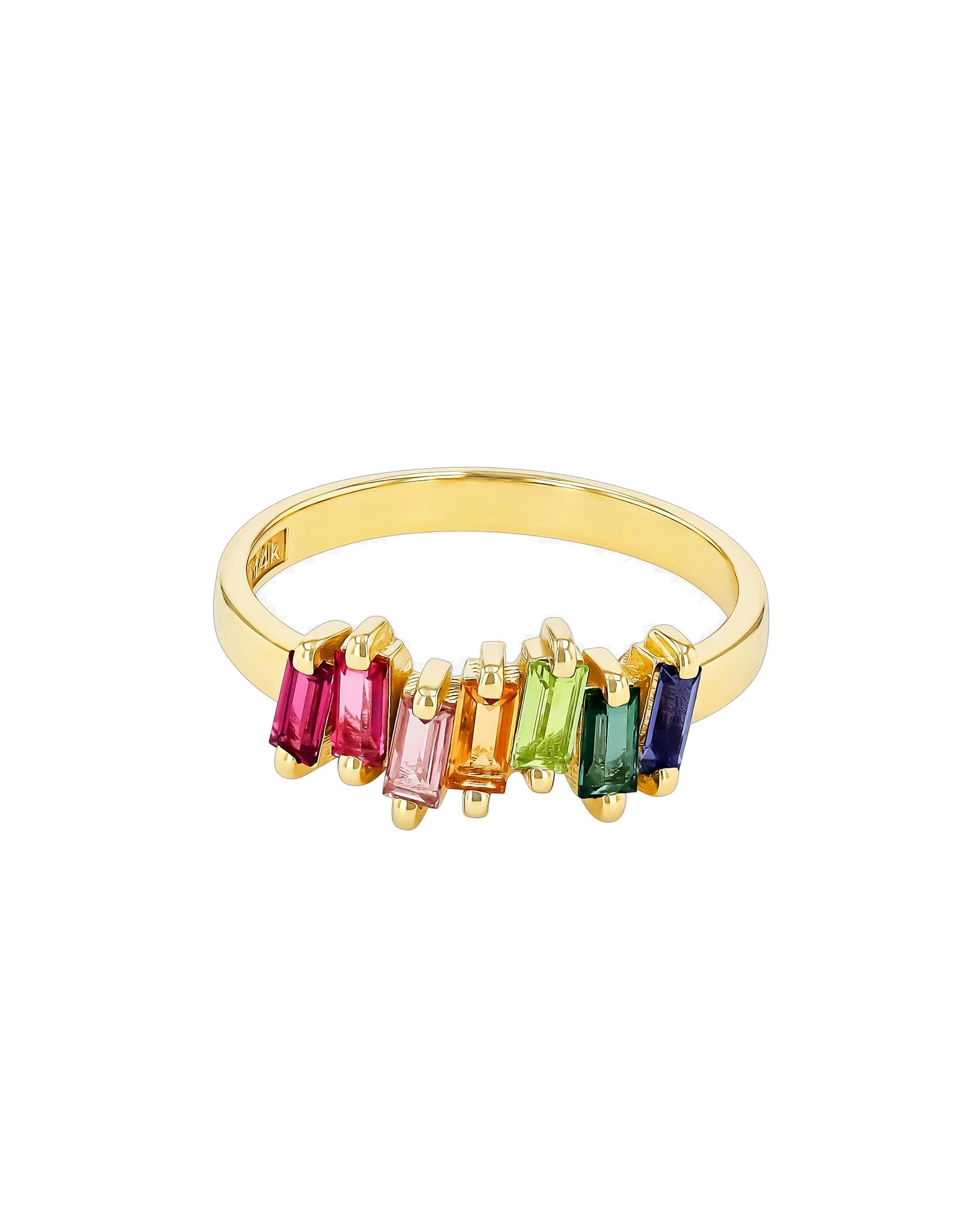 Suzanne Kalan Amalfi Rainbow Half Band in 14K Yellow Gold Suzanne Kalan Amalfi Rainbow Half Band in 14K Yellow Gold | Fine Rings | Coveti