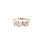 Suzanne Kalan Amalfi Rainbow Moonstone Half Band in 14K Rose Gold | Fine Rings | Coveti