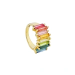 Suzanne Kalan Amalfi Rainbow Stacker Half Band in 14K Yellow Gold | Fine Rings | Coveti