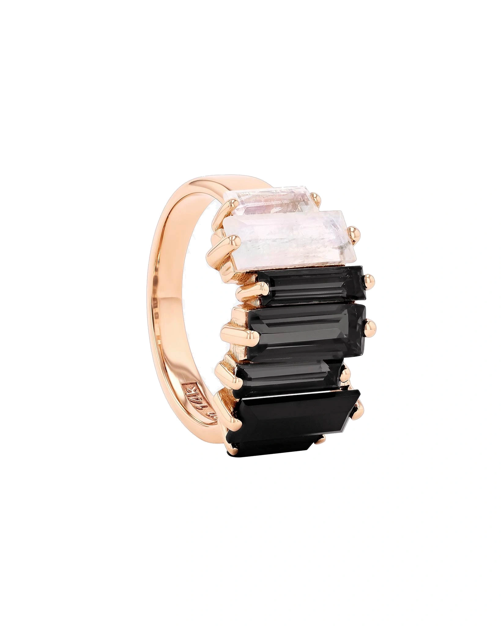Suzanne Kalan Amalfi Reborn Black Ombre Stacker Half Band in 14K Rose Gold Suzanne Kalan Amalfi Reborn Black Ombre Stacker Half Band in 14K Rose Gold | Fine Rings | Coveti