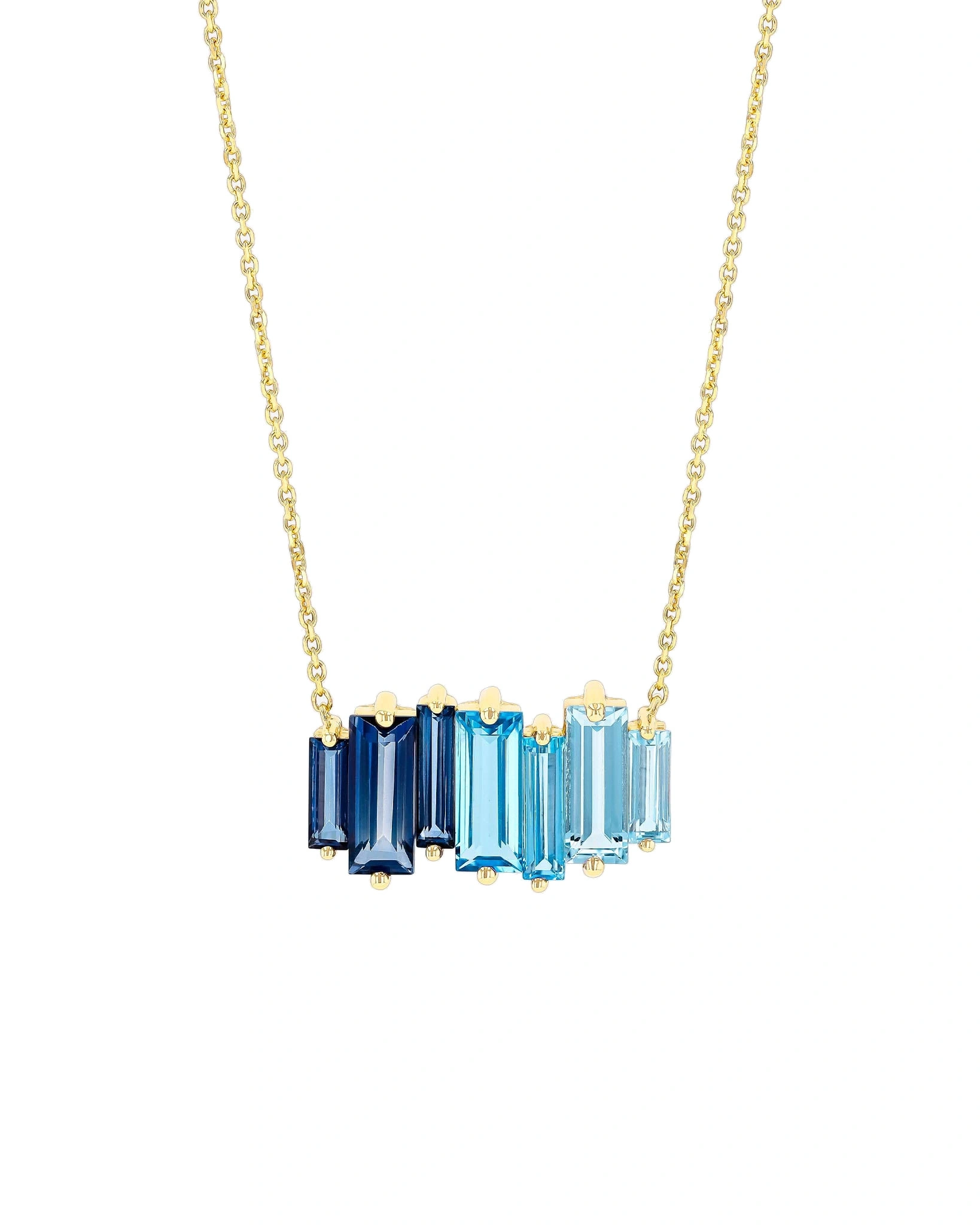 Suzanne Kalan Amalfi Reborn Blue Ombre Stacker Pendant in 14K Yellow Gold Suzanne Kalan Amalfi Reborn Blue Ombre Stacker Pendant in 14K Yellow Gold | Fine Necklaces | Coveti