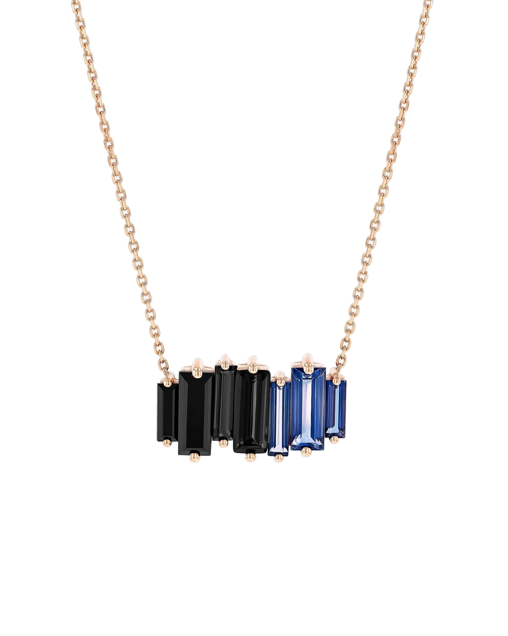 Suzanne Kalan Amalfi Reborn Dark Blue Ombre Stacker Pendant in 14K Rose Gold Suzanne Kalan Amalfi Reborn Dark Blue Ombre Stacker Pendant in 14K Rose Gold | Fine Necklaces | Coveti