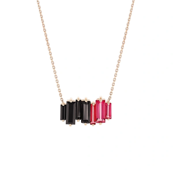 Amalfi Reborn Dark Red Ombre Stacker Pendant in 14K Rose Gold