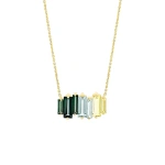 Suzanne Kalan Amalfi Reborn Green Ombre Stacker Pendant in 14K Yellow Gold | Fine Necklaces | Coveti