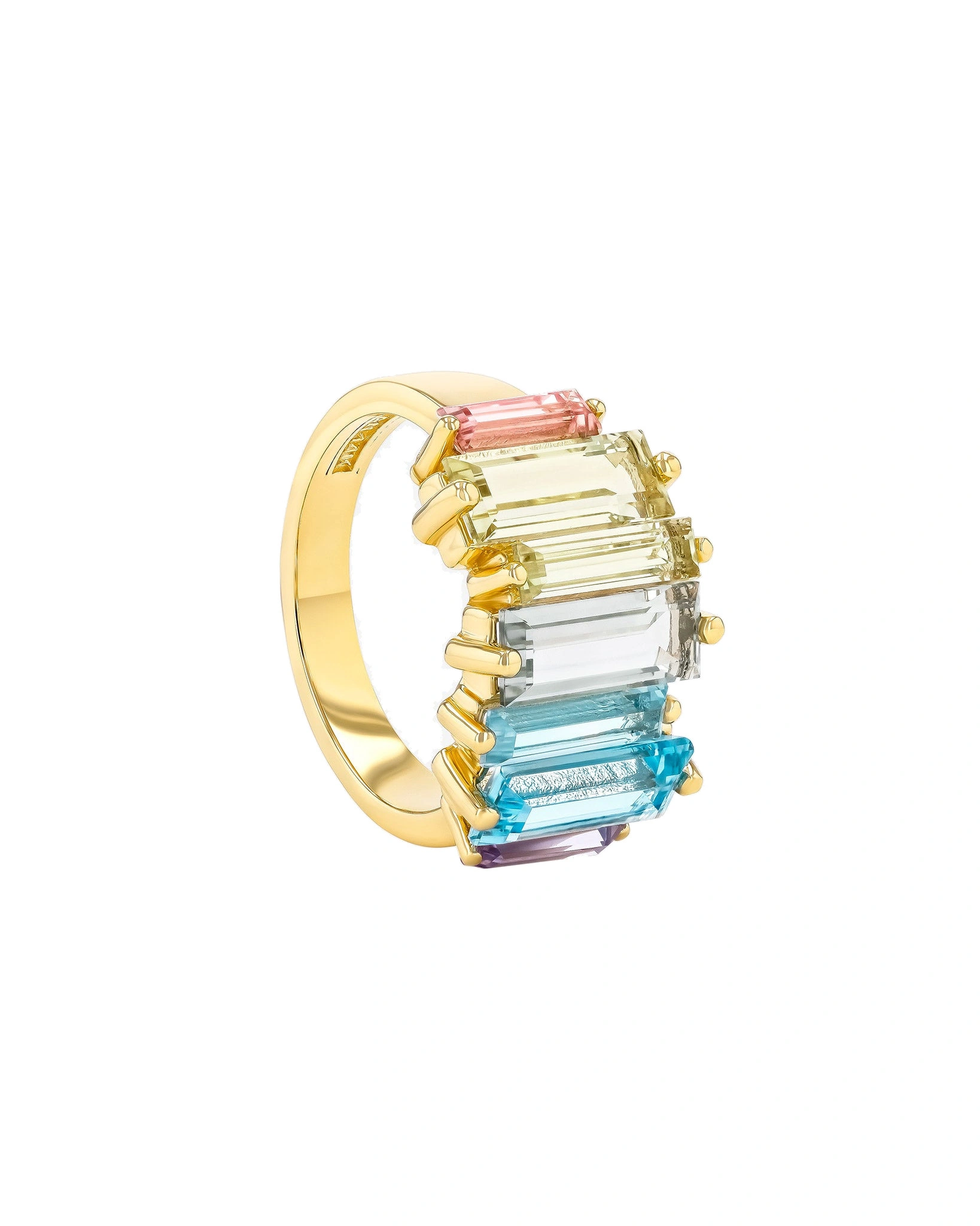 Suzanne Kalan Amalfi Reborn Pastel Stacker Half Band in 14K Yellow Gold Suzanne Kalan Amalfi Reborn Pastel Stacker Half Band in 14K Yellow Gold | Fine Rings | Coveti