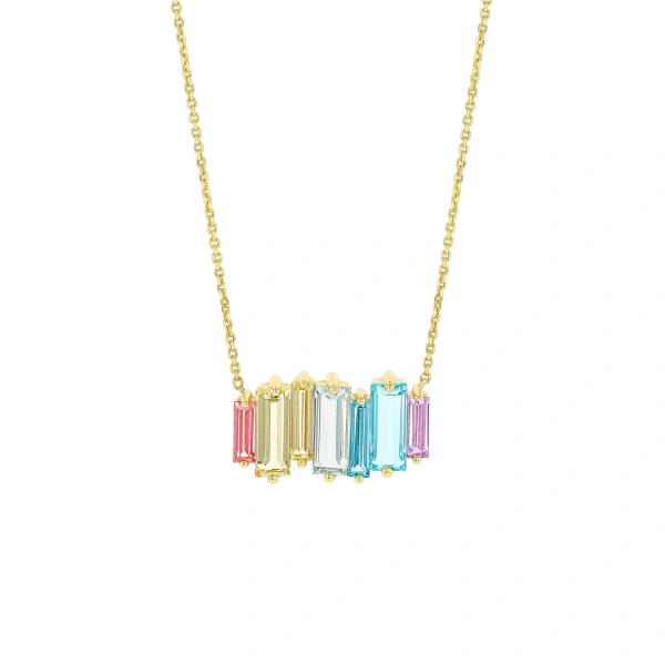 Suzanne Kalan Amalfi Reborn Pastel Stacker Pendant in 14K Yellow Gold | Fine Necklaces | Coveti