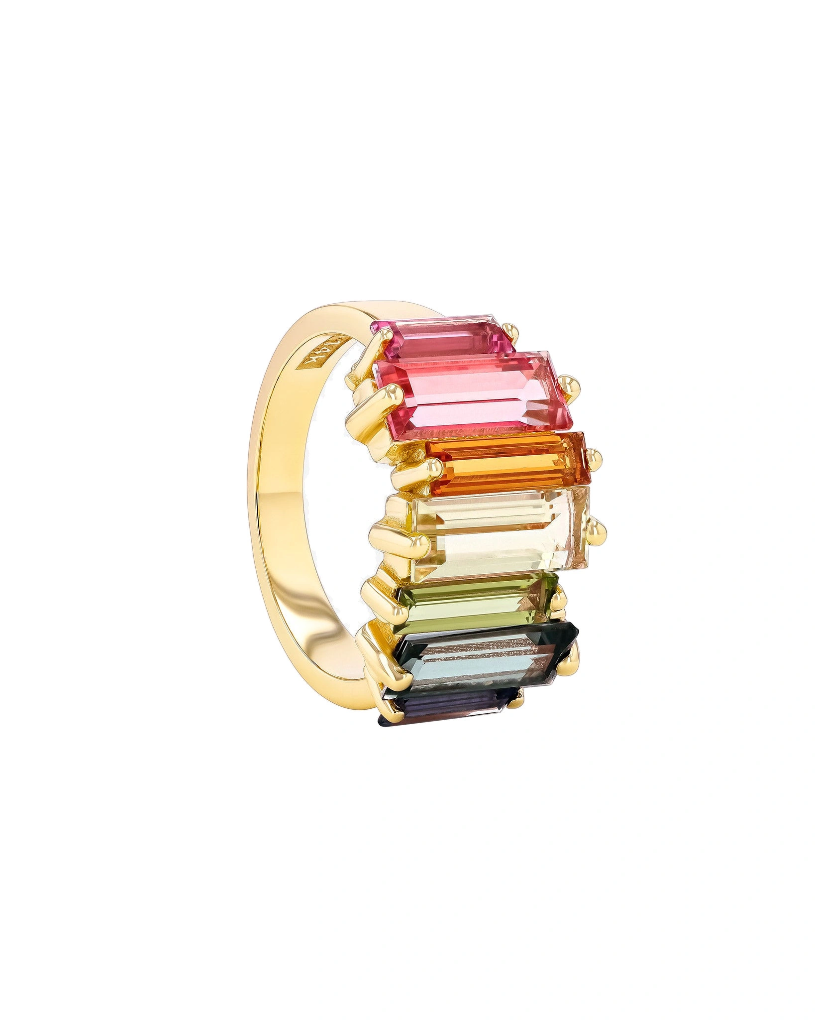 Suzanne Kalan Amalfi Reborn Rainbow Stacker Half Band in 14K Yellow Gold Suzanne Kalan Amalfi Reborn Rainbow Stacker Half Band in 14K Yellow Gold | Fine Rings | Coveti