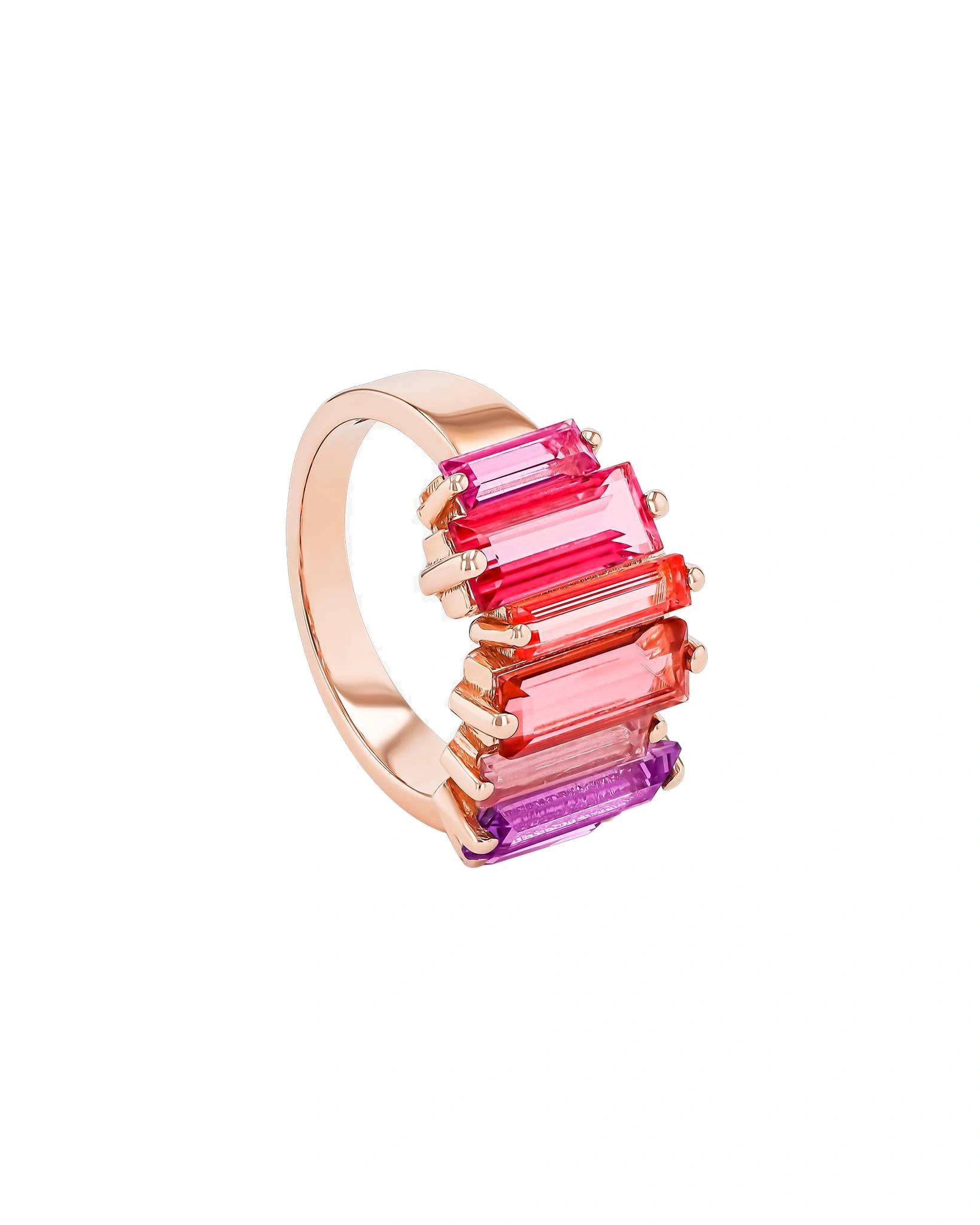 Suzanne Kalan Amalfi Reborn Red Ombre Stacker Half Band in 14K Rose Gold Suzanne Kalan Amalfi Reborn Red Ombre Stacker Half Band in 14K Rose Gold | Fine Rings | Coveti