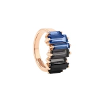 Suzanne Kalan Amalfi Reborn Stacker Half Band in 14K Rose Gold, Dark Blue Ombre | Fine Rings | Coveti