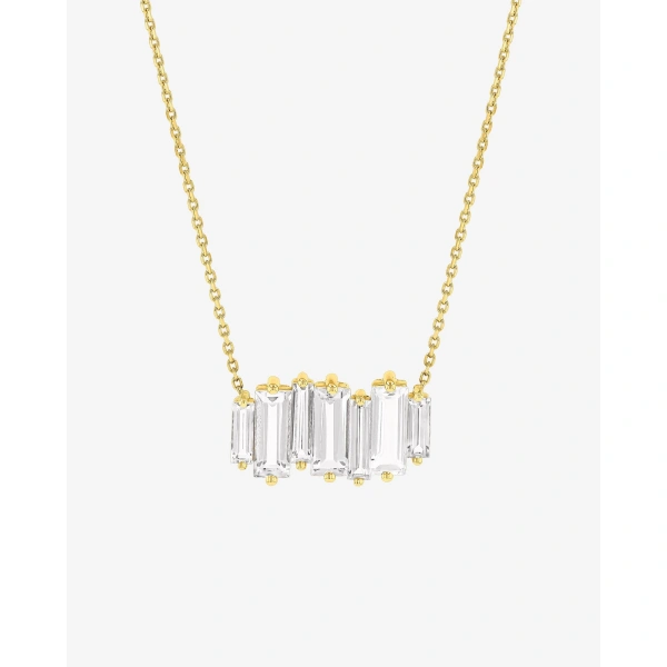 Suzanne Kalan Amalfi Reborn Stacker Pendant in 14K White Gold, White Topaz | Fine Necklaces | Coveti