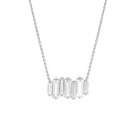 Suzanne Kalan Amalfi Reborn Stacker Pendant in 14K White Gold, White Topaz | Fine Necklaces | Coveti