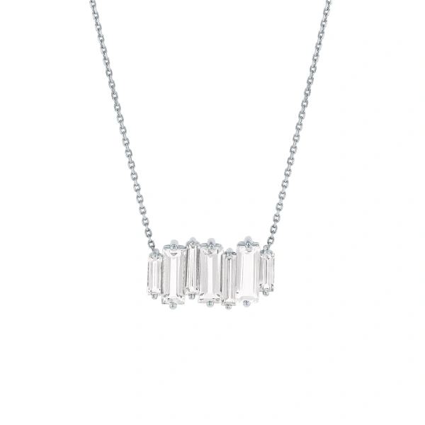 Amalfi Reborn Stacker Pendant in 14K White Gold, White Topaz