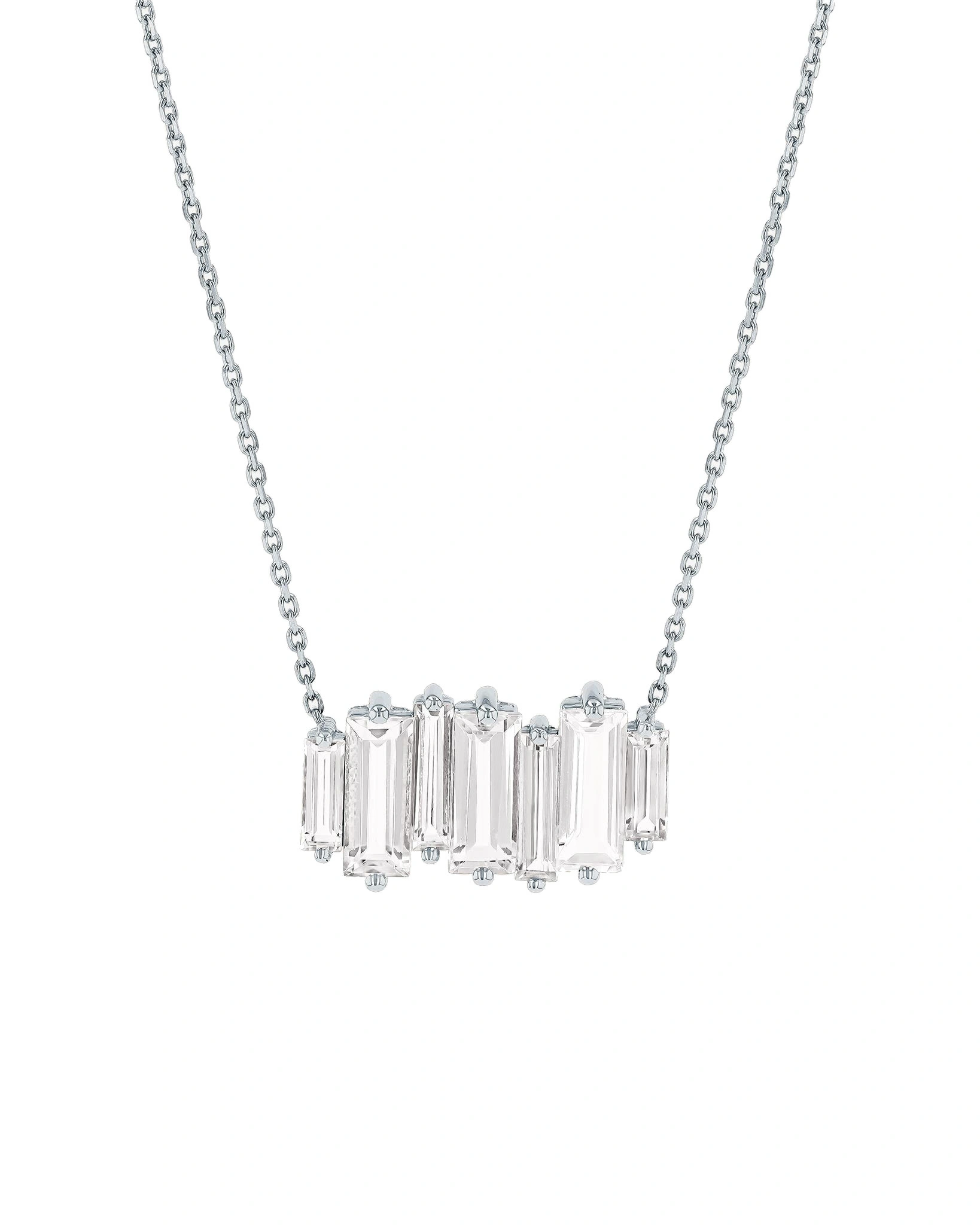 Suzanne Kalan Amalfi Reborn Stacker Pendant in 14K White Gold, White Topaz Suzanne Kalan Amalfi Reborn Stacker Pendant in 14K White Gold, White Topaz | Fine Necklaces | Coveti