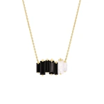 Suzanne Kalan Amalfi Reborn Stacker Pendant in 14K Yellow Gold, Black Ombre | Fine Necklaces | Coveti