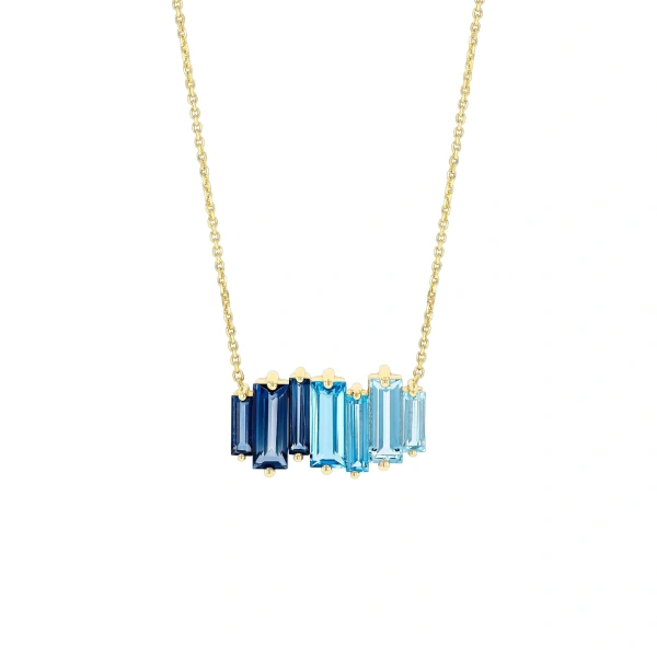 Amalfi Reborn Stacker Pendant in 14K Yellow Gold, Blue Ombre