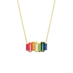 Suzanne Kalan Amalfi Reborn Stacker Pendant in 14K Yellow Gold, Rainbow | Fine Necklaces | Coveti