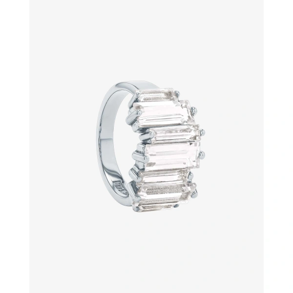 Suzanne Kalan Amalfi Reborn White Topaz Stacker Half Band in 14K Yellow Gold | Fine Rings | Coveti