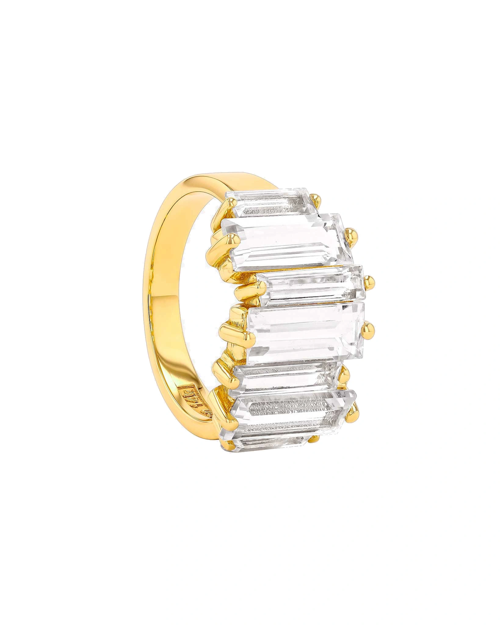 Suzanne Kalan Amalfi Reborn White Topaz Stacker Half Band in 14K Yellow Gold Suzanne Kalan Amalfi Reborn White Topaz Stacker Half Band in 14K Yellow Gold | Fine Rings | Coveti