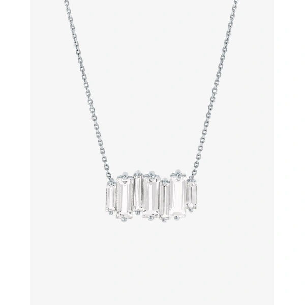 Suzanne Kalan Amalfi Reborn White Topaz Stacker Pendant in 14K White Gold | Fine Necklaces | Coveti