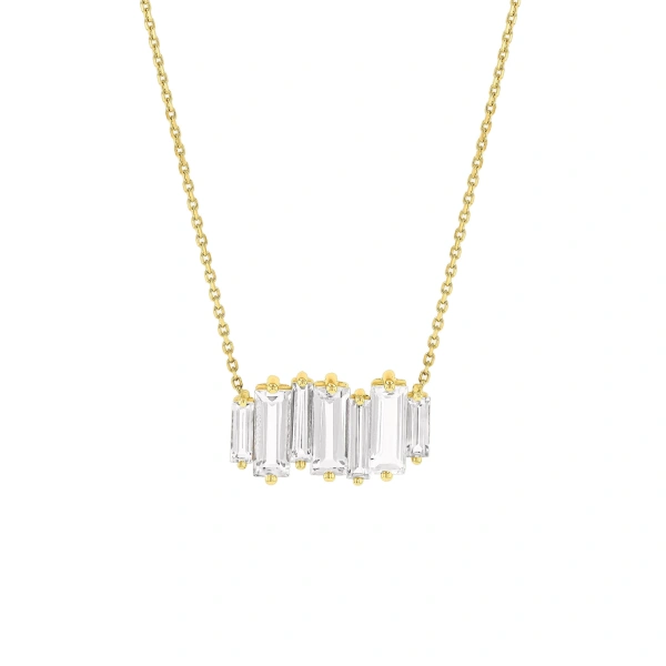 Suzanne Kalan Amalfi Reborn White Topaz Stacker Pendant in 14K White Gold | Fine Necklaces | Coveti