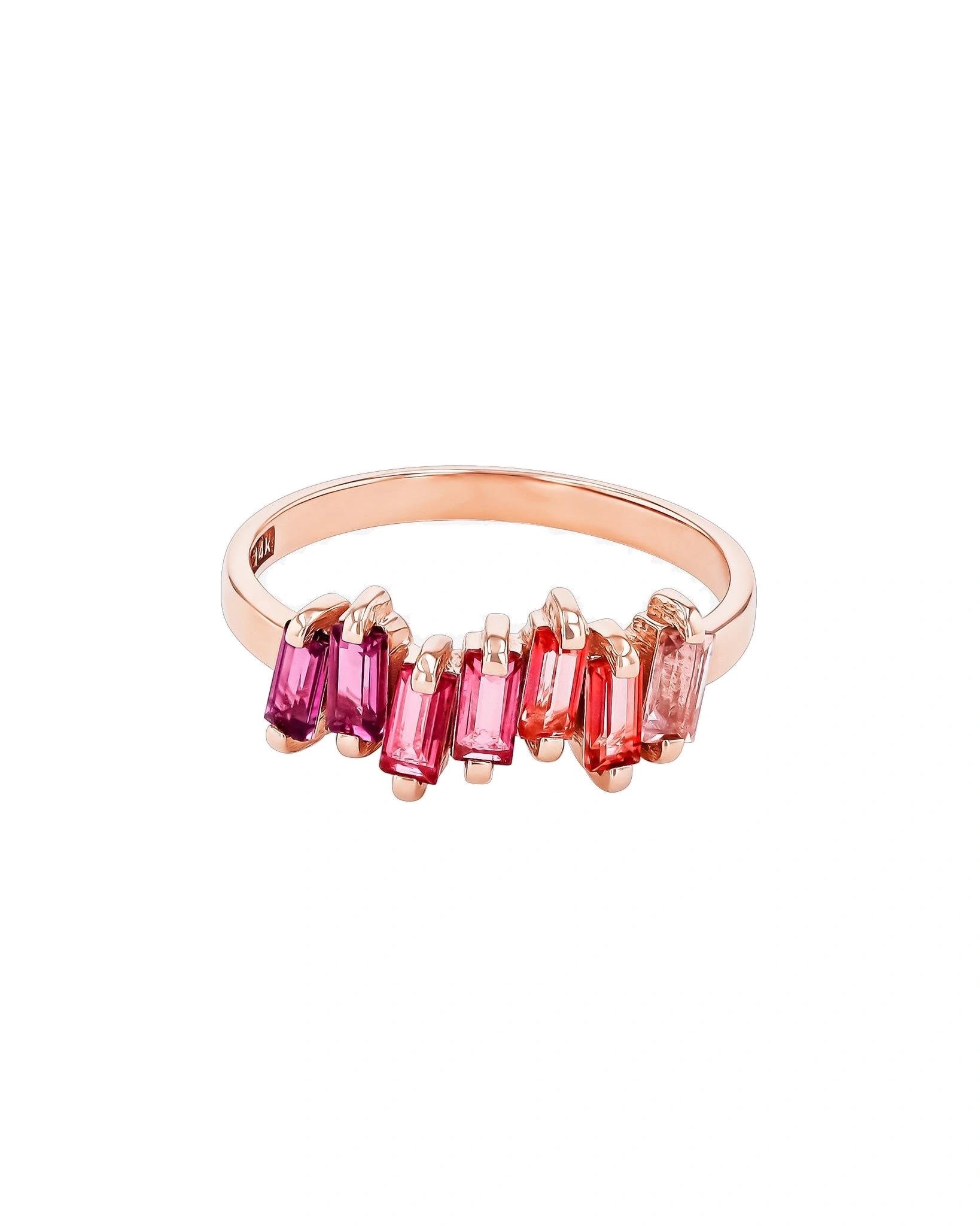 Suzanne Kalan Amalfi Red Ombre Half Band in 14K Rose Gold Suzanne Kalan Amalfi Red Ombre Half Band in 14K Rose Gold | Fine Rings | Coveti