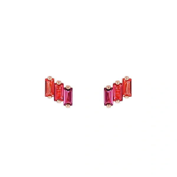 Amalfi Red Ombre Studs in 14K Rose Gold