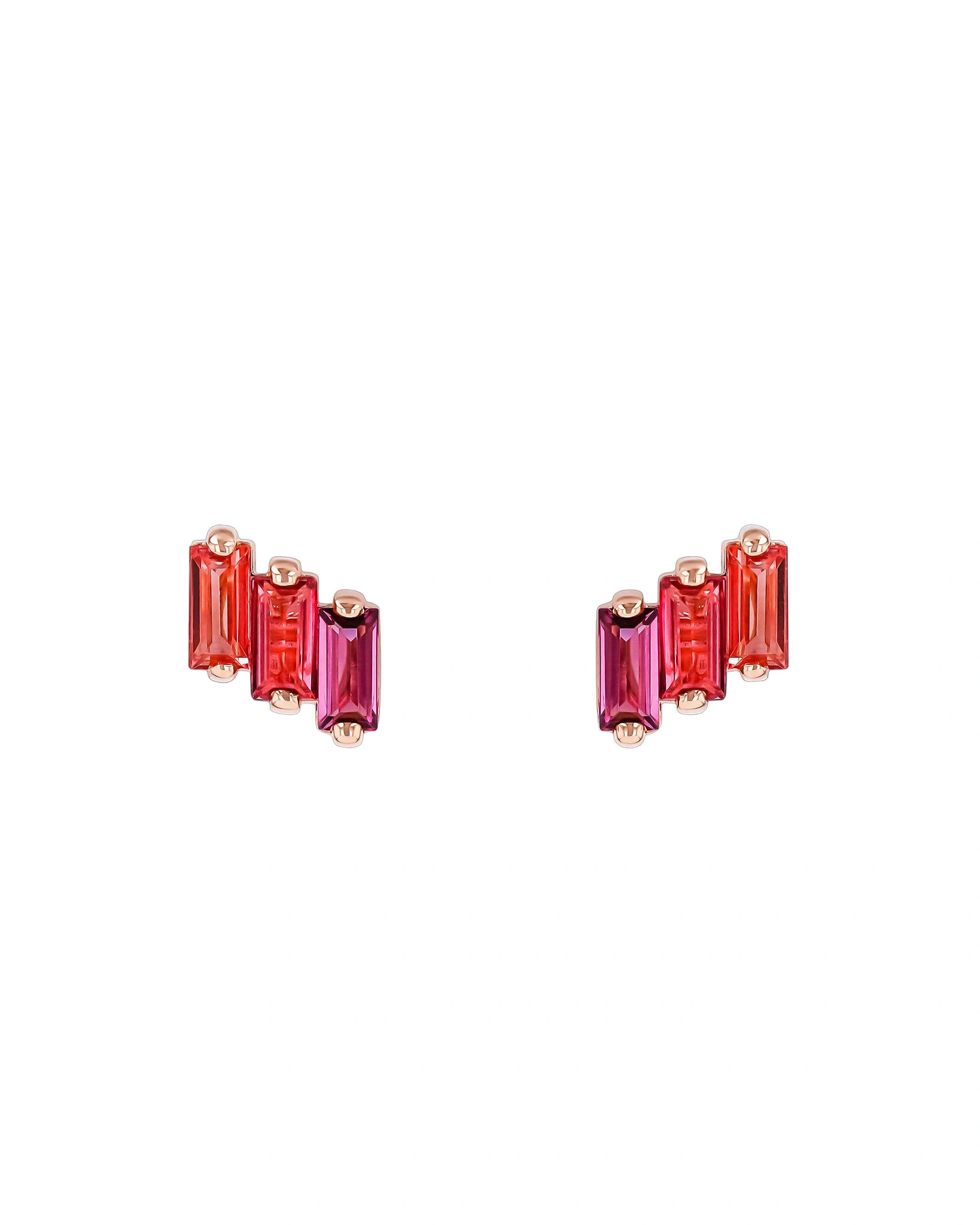 Suzanne Kalan Amalfi Red Ombre Studs in 14K Rose Gold Suzanne Kalan Amalfi Red Ombre Studs in 14K Rose Gold | Fine Earrings | Coveti
