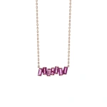 Suzanne Kalan Amalfi Rhodolite Bar Pendant in 14K Rose Gold | Fine Necklaces | Coveti