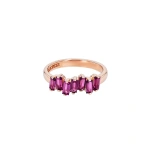 Suzanne Kalan Amalfi Rhodolite Half Band in 14K Rose Gold | Fine Rings | Coveti