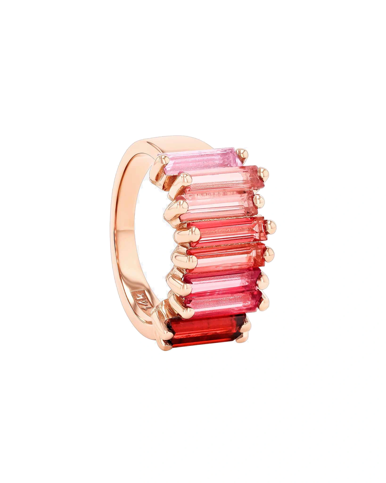 Suzanne Kalan Amalfi Stacker Half Band in 14K Rose Gold, Red Ombre Suzanne Kalan Amalfi Stacker Half Band in 14K Rose Gold, Red Ombre | Fine Rings | Coveti